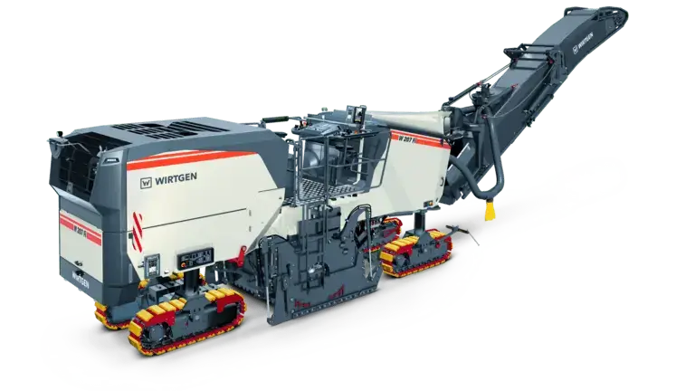 Wirtgen road milling machine with conveyor belt.