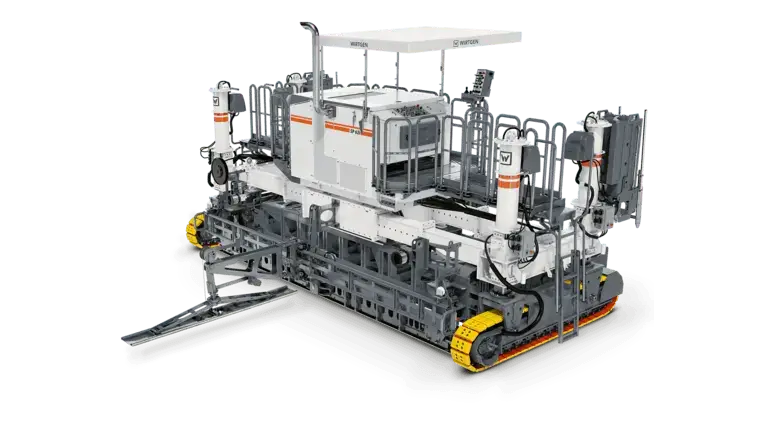 Industrial machinery with tracks, ready for operation.